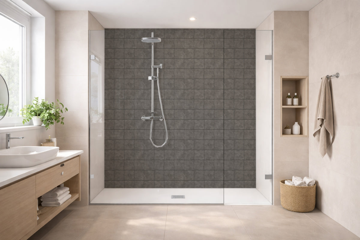Toilettenrückwand Steinoptik
