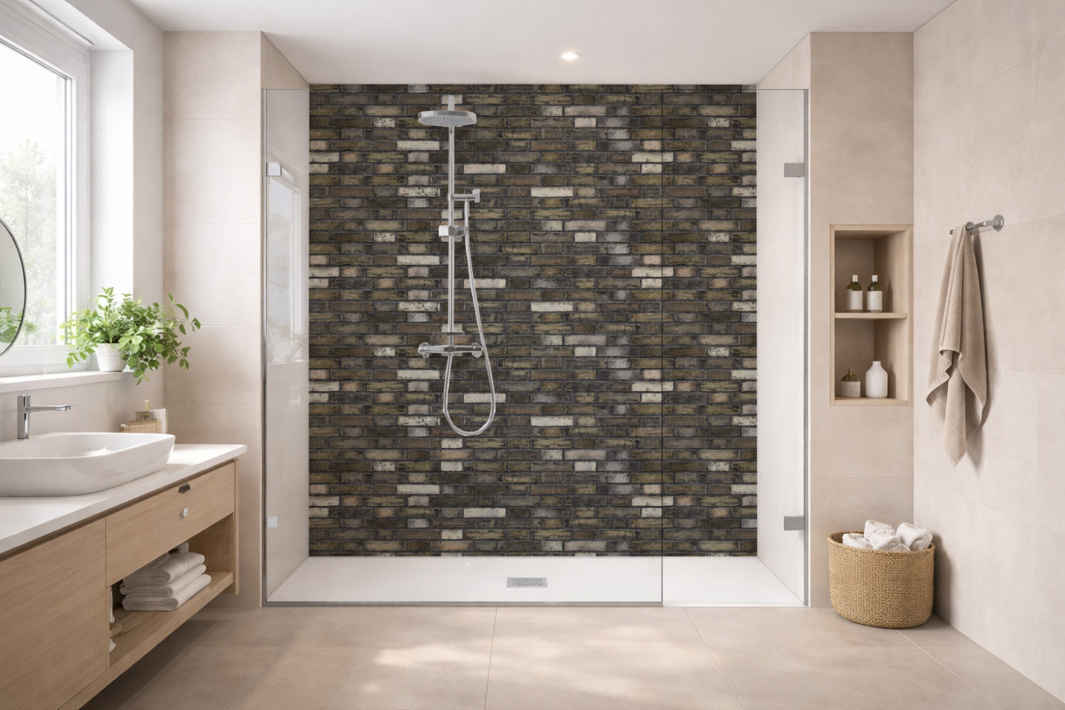 Toilettenrückwand Steinoptik