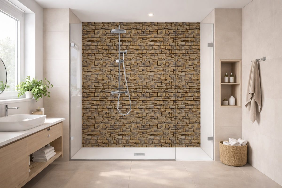 Toilettenrückwand Steinoptik