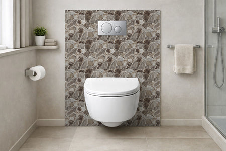 Toilettenrückwand Steinoptik