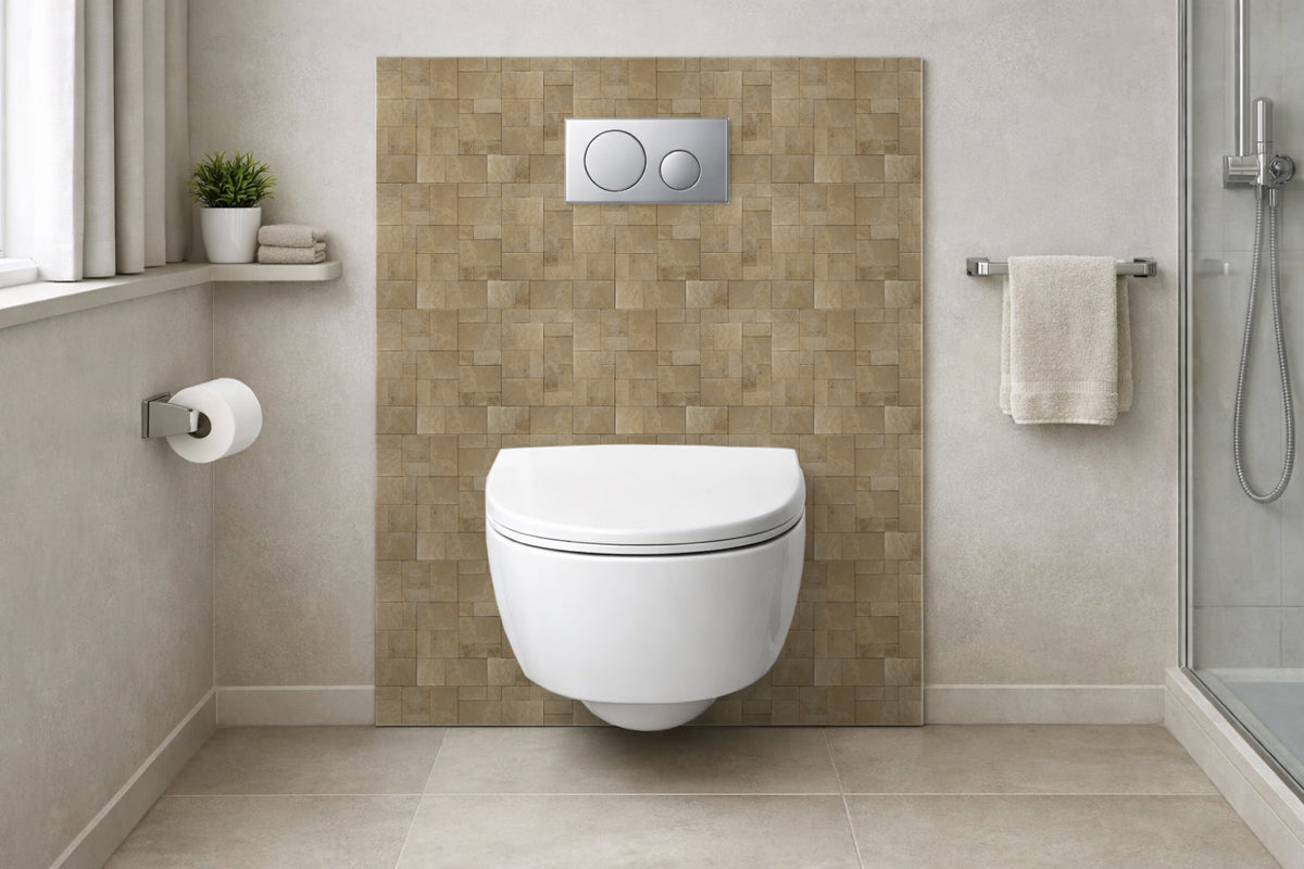 Toilettenrückwand Steinoptik