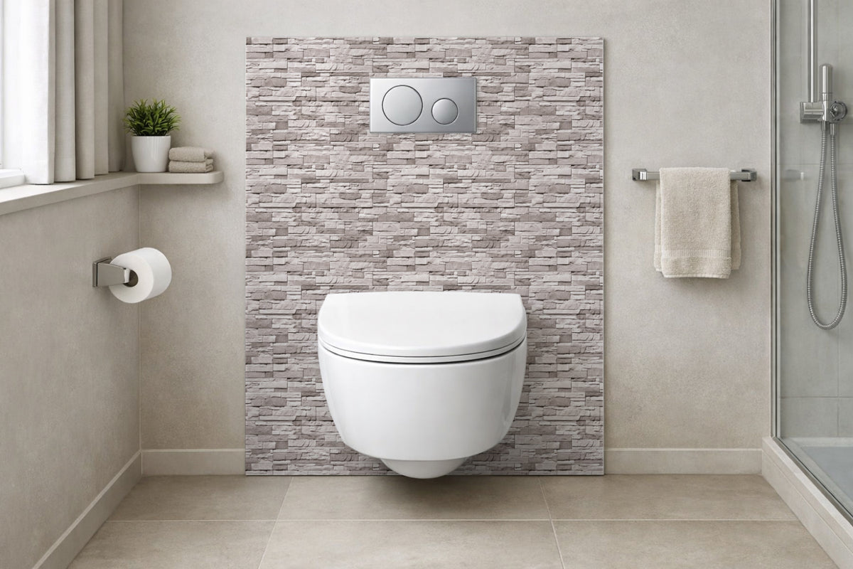 Toilettenrückwand Steinoptik