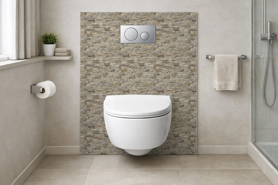 Toilettenrückwand Steinoptik