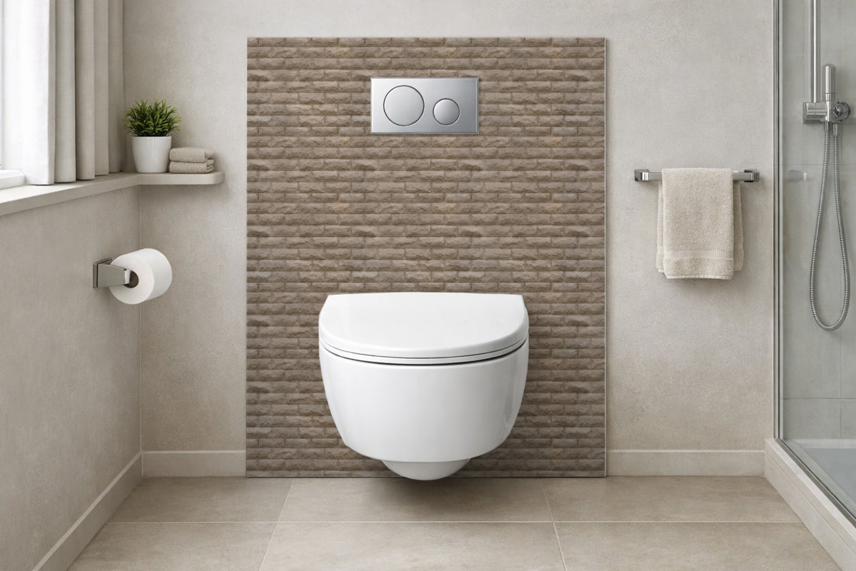 Toilettenrückwand Steinoptik