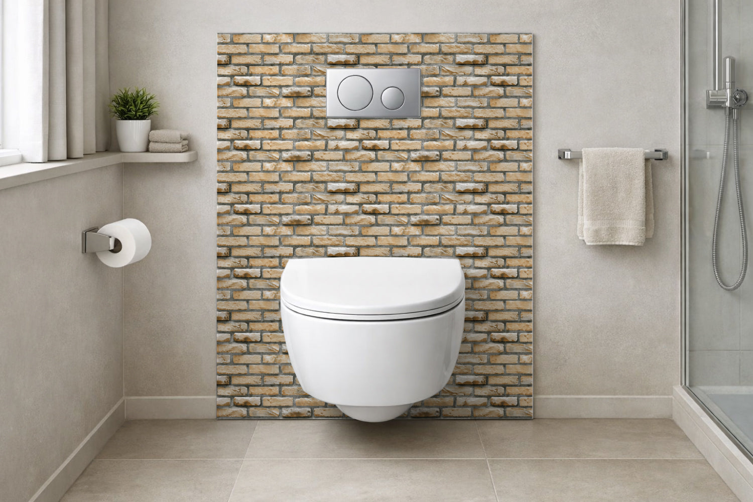 Toilettenrückwand Steinoptik