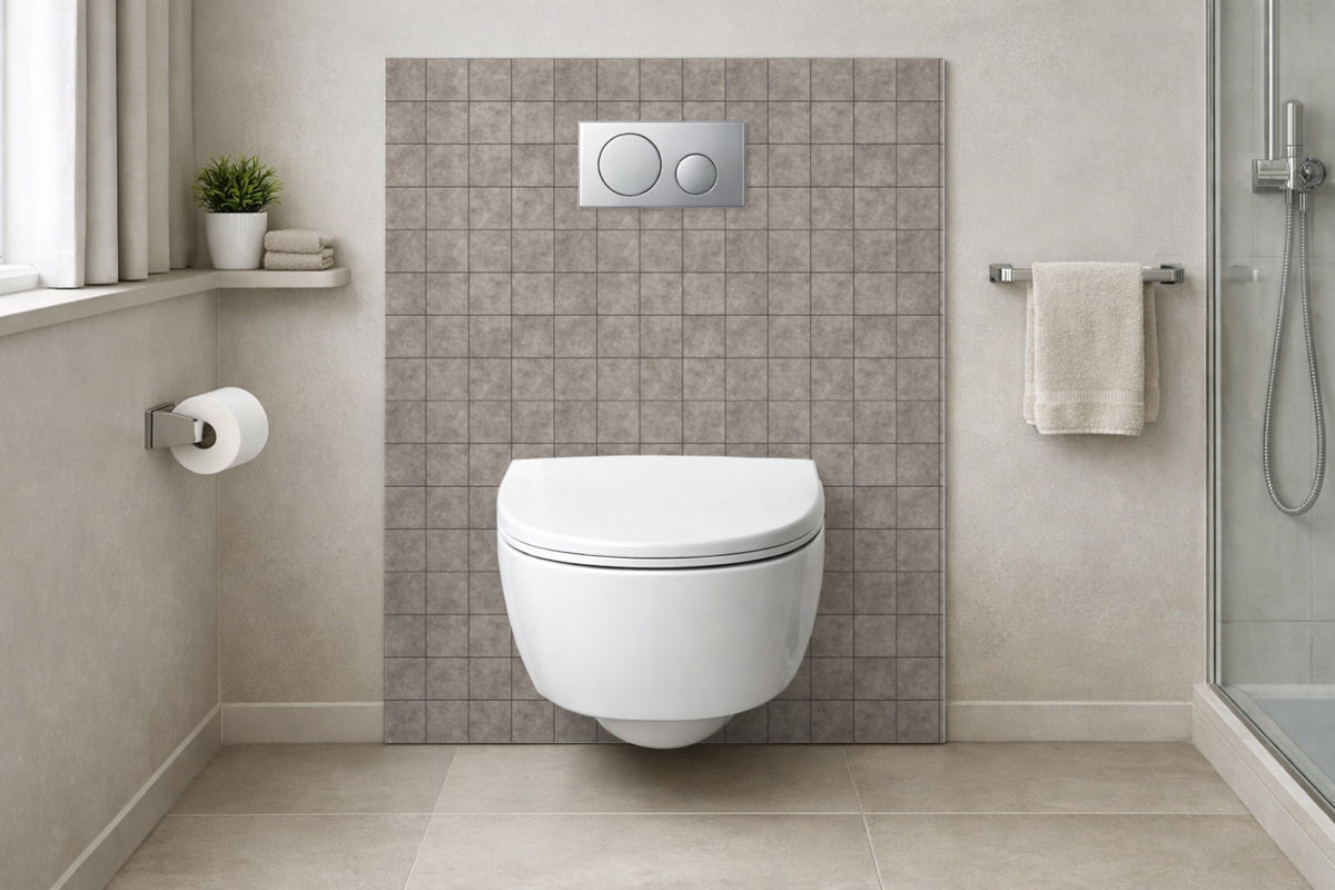 Toilettenrückwand Steinoptik