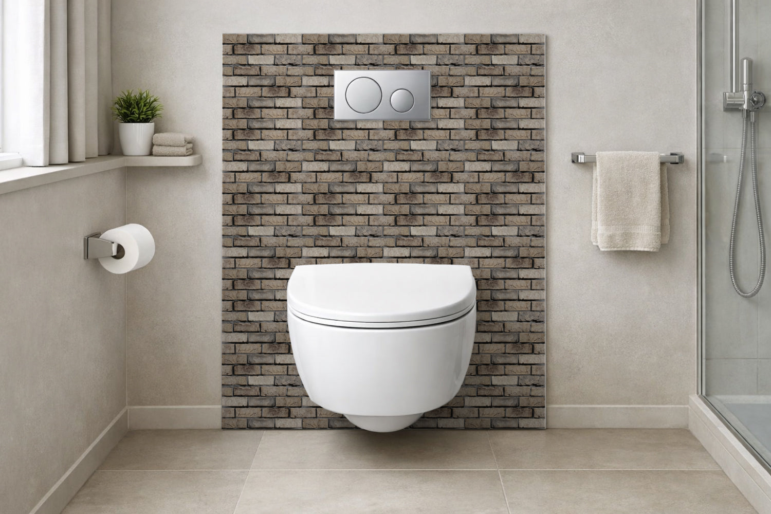Toilettenrückwand Steinoptik