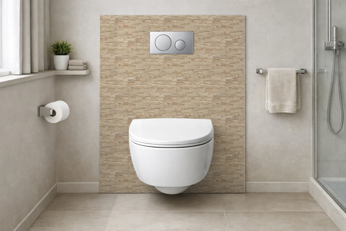 Toilettenrückwand Steinoptik