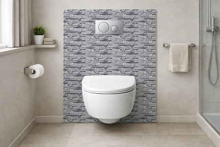 Toilettenrückwand Steinoptik