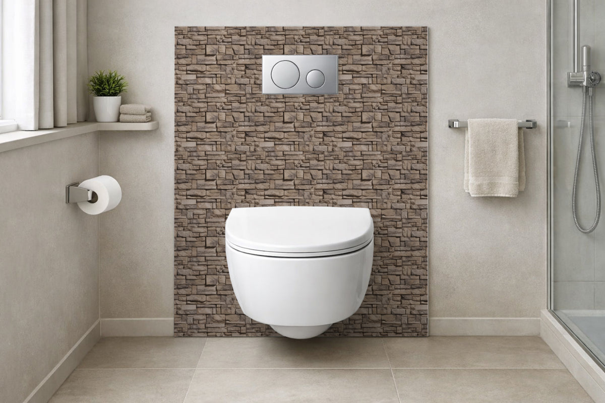 Toilettenrückwand Steinoptik