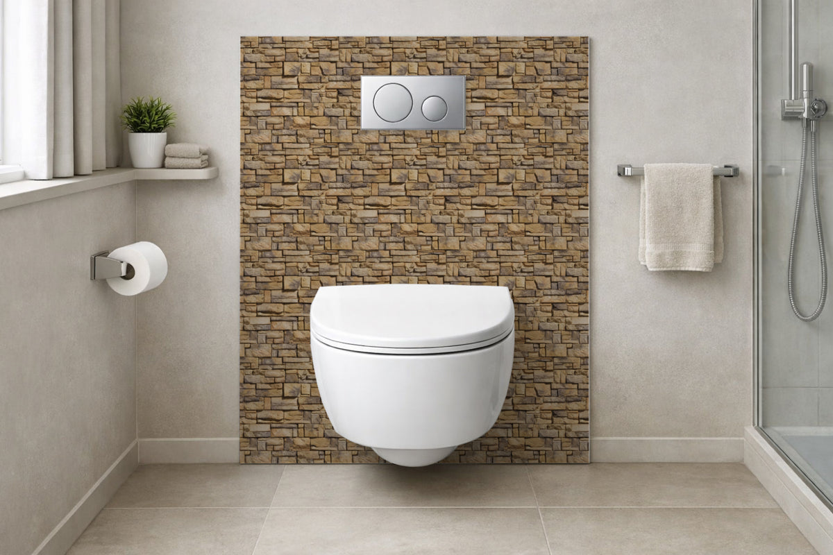 Toilettenrückwand Steinoptik