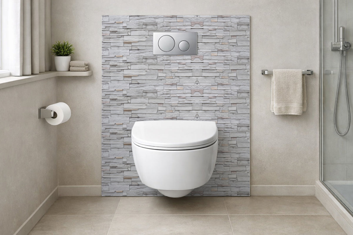 Toilettenrückwand Steinoptik