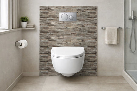 Toilettenrückwand Steinoptik