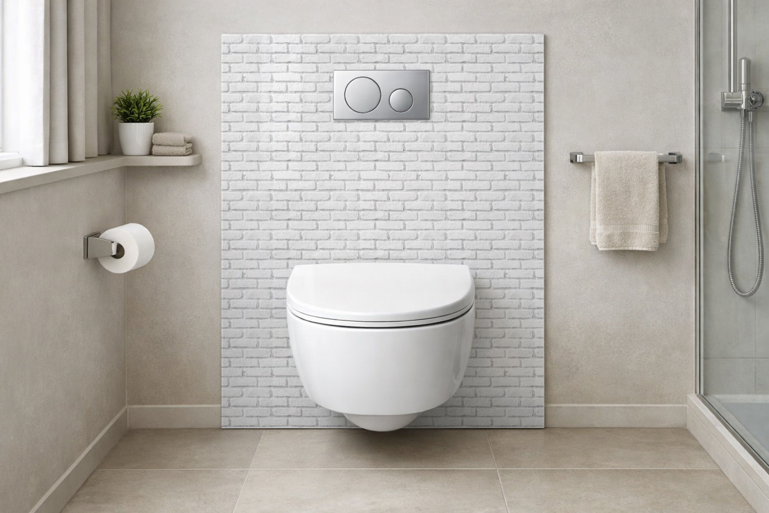 Toilettenrückwand Steinoptik