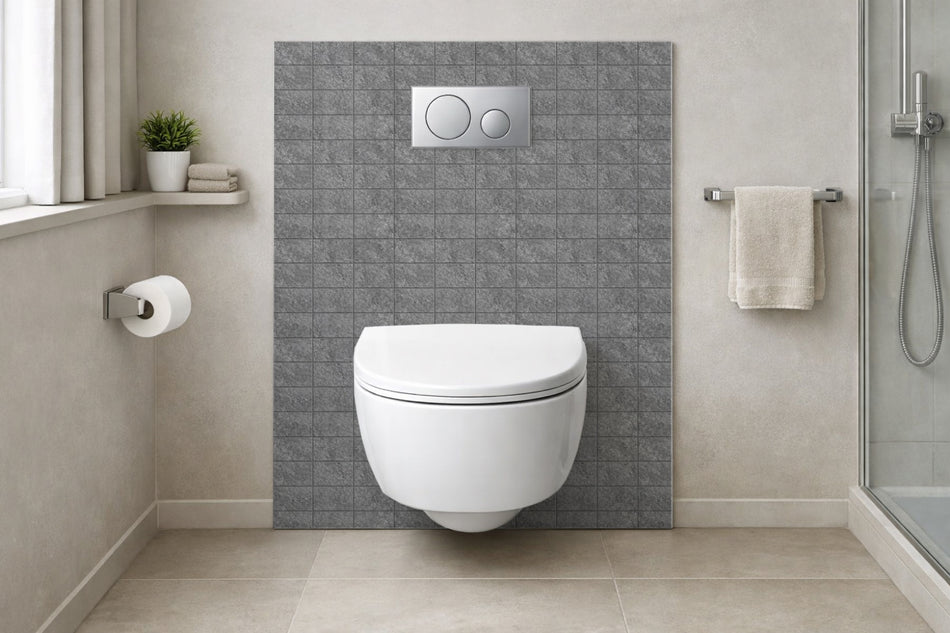 Toilettenrückwand Steinoptik