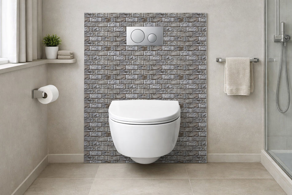 Toilettenrückwand Steinoptik