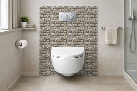 Toilettenrückwand Steinoptik