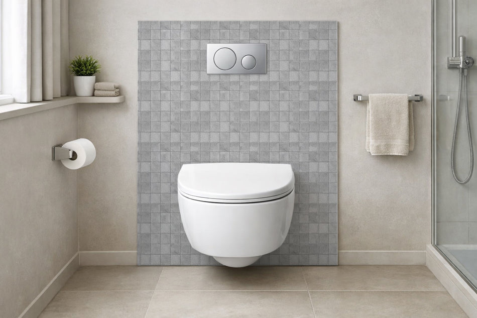 Toilettenrückwand Steinoptik