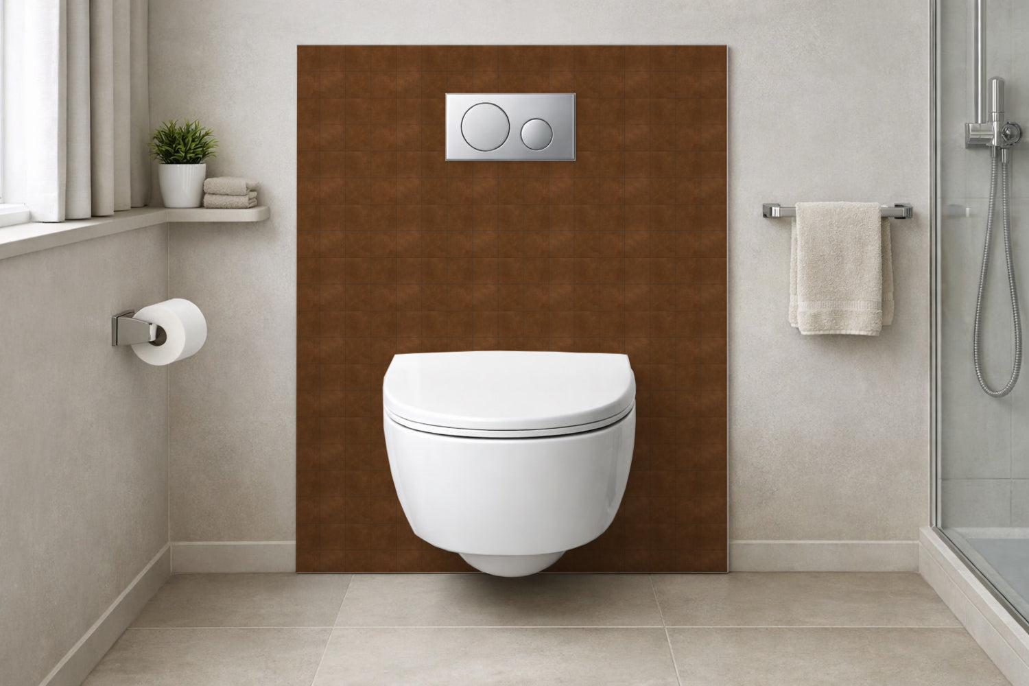 Toilettenrückwand Steinoptik