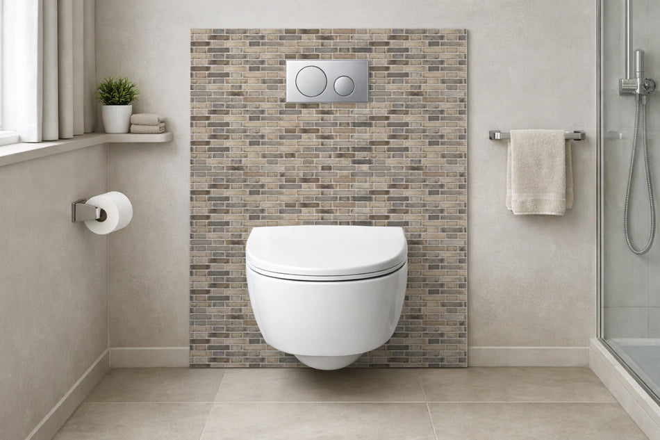 Toilettenrückwand Steinoptik