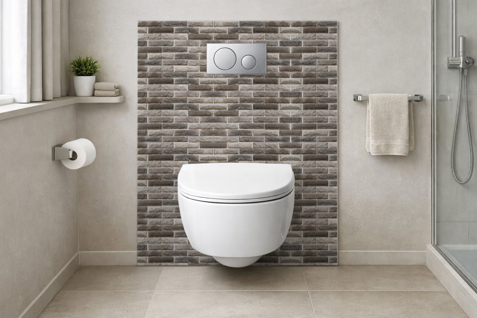 Toilettenrückwand Steinoptik