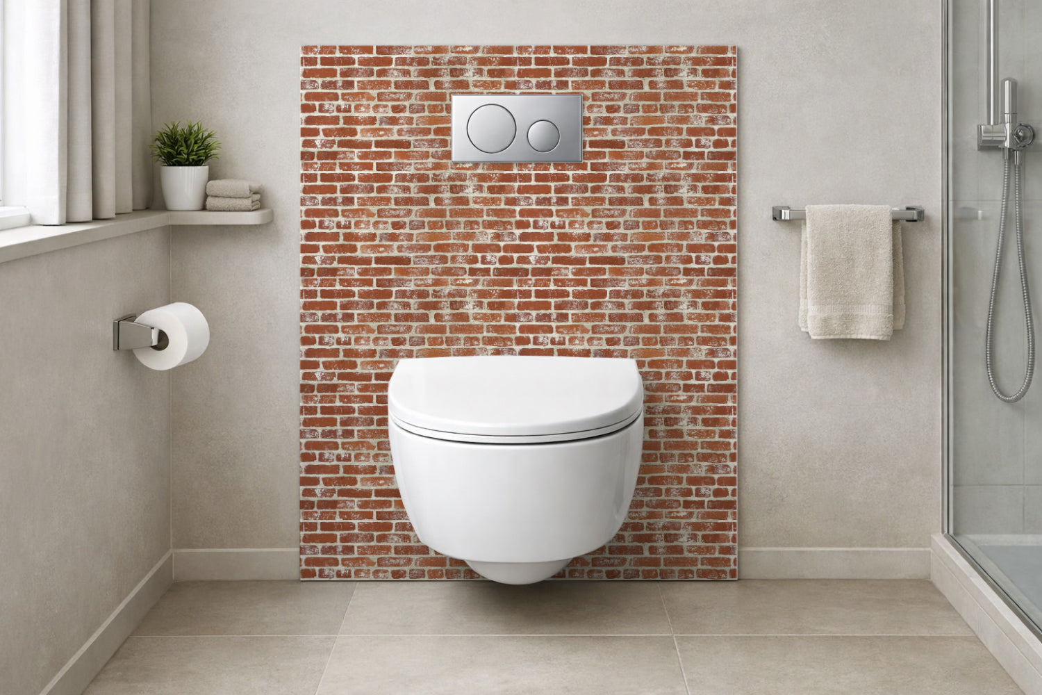 Toilettenrückwand Steinoptik