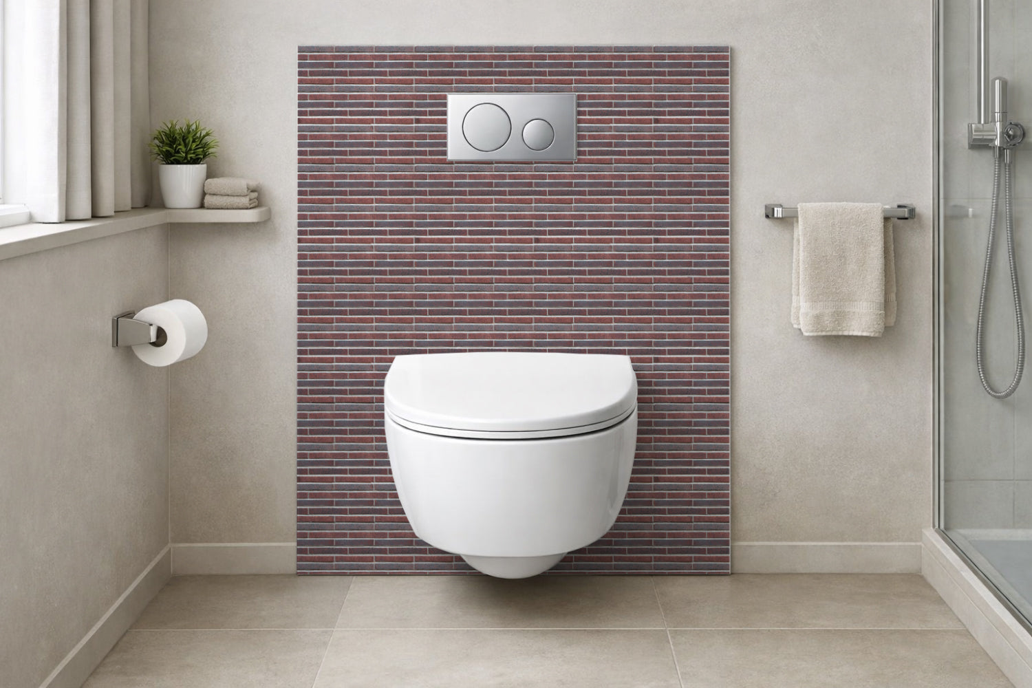 Toilettenrückwand Steinoptik