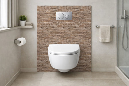Toilettenrückwand Steinoptik