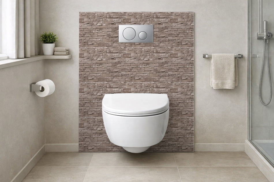 Toilettenrückwand Steinoptik