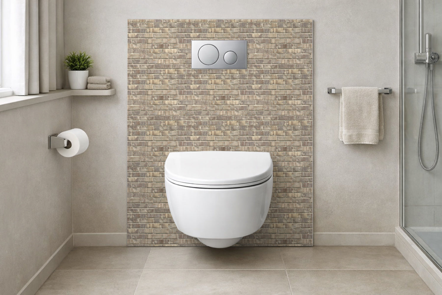 Toilettenrückwand Steinoptik