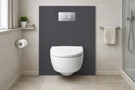 Toilettenrückwand Steinoptik