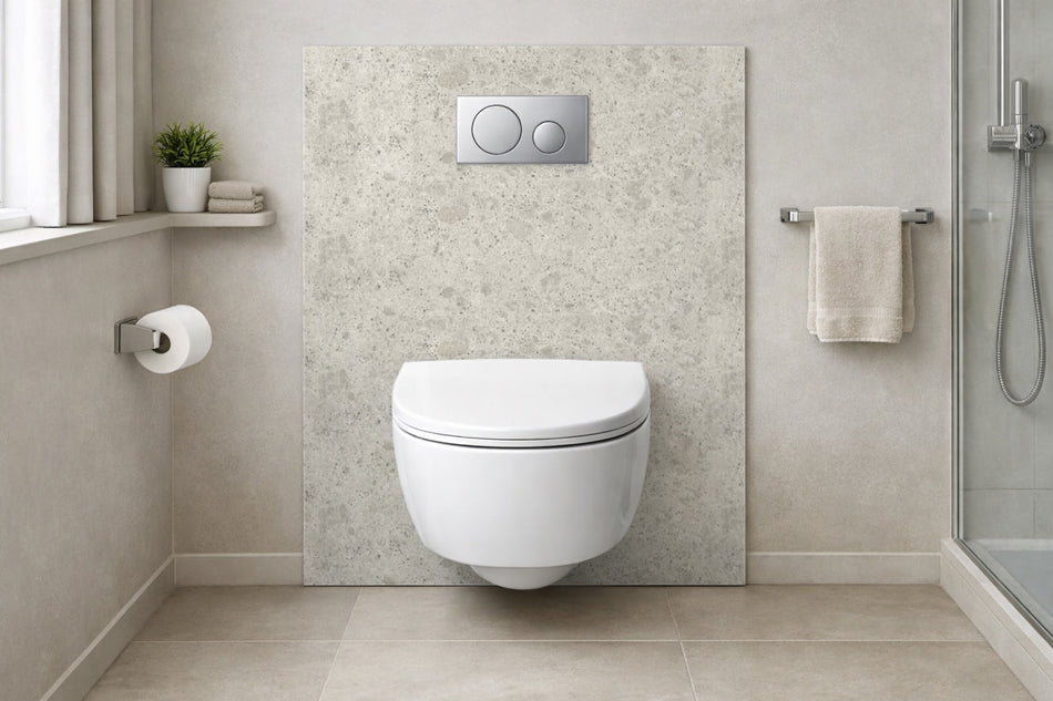 Toilettenrückwand Steinoptik
