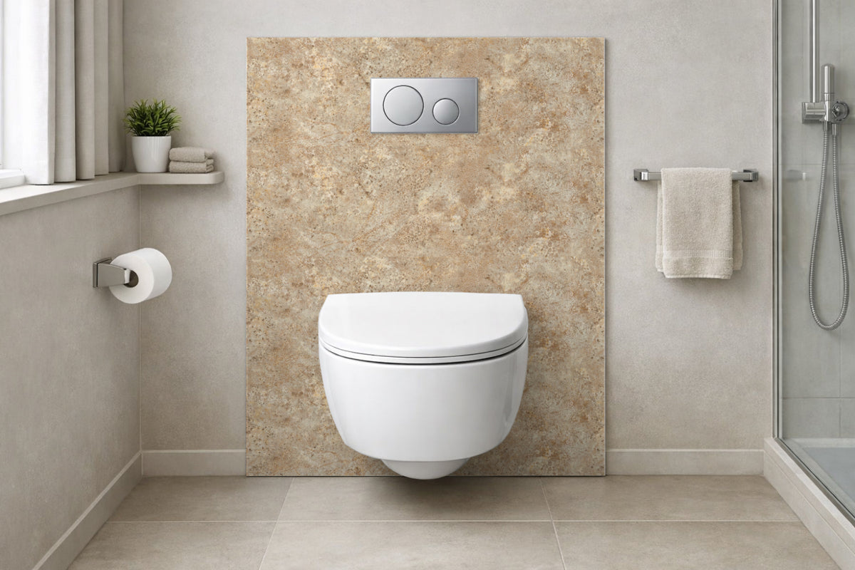 Toilettenrückwand Steinoptik