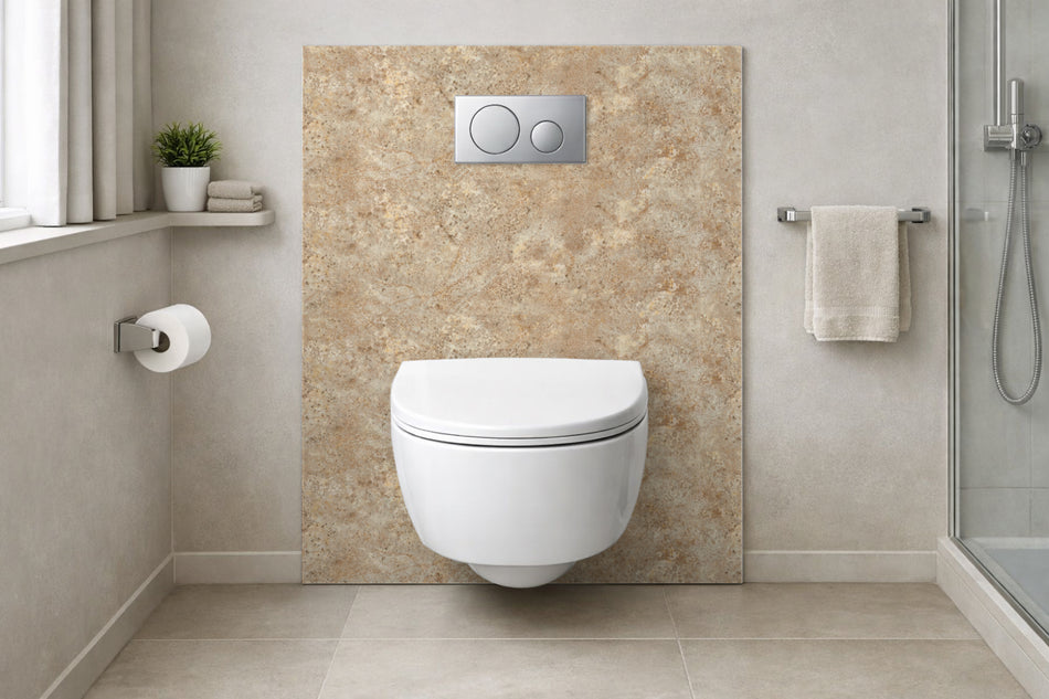 Toilettenrückwand Steinoptik