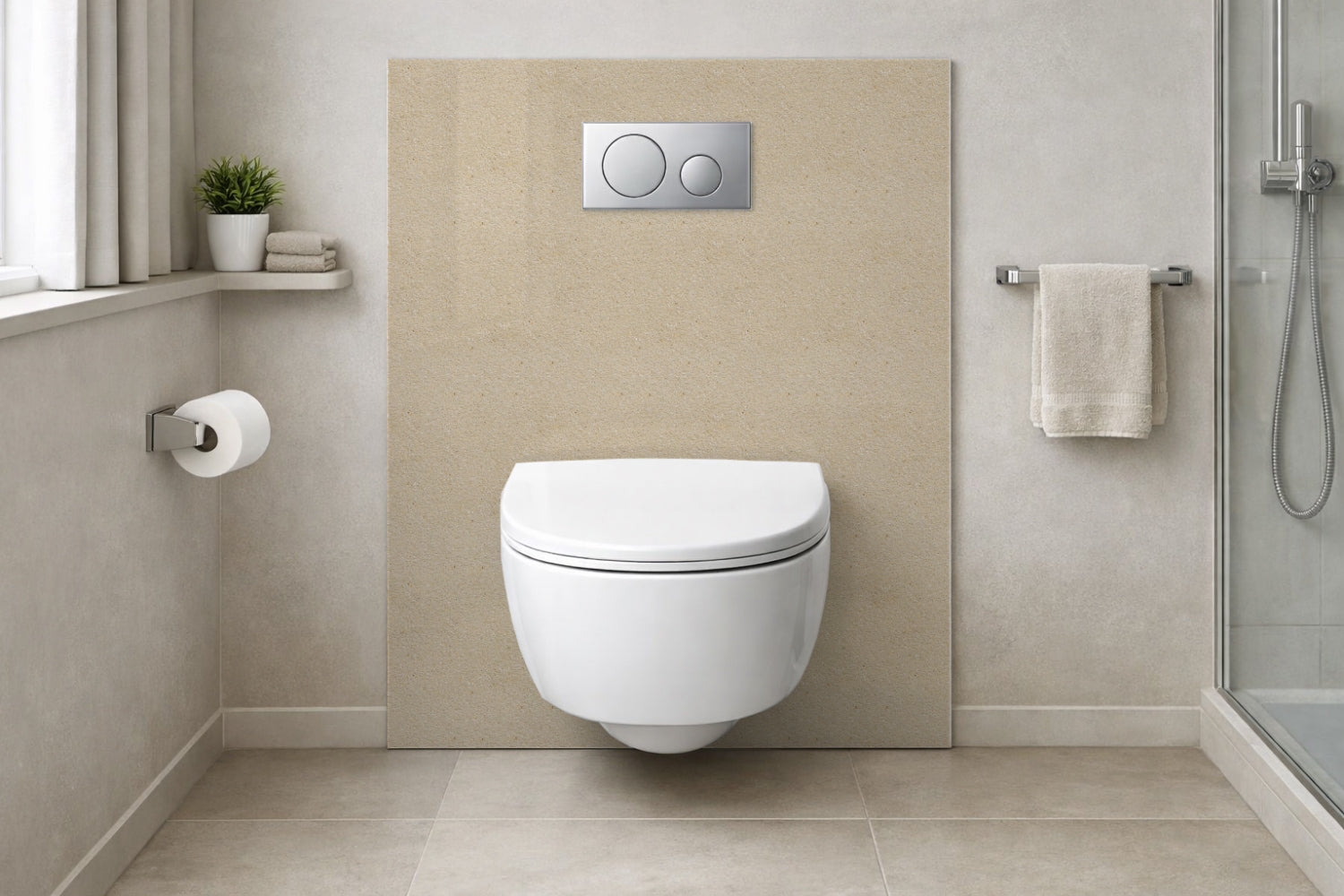 Toilettenrückwand Steinoptik