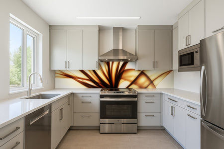Küchenrückwand modern – Abstraktes Linienmotiv