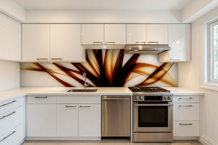 Küchenrückwand modern – Abstraktes Linienmotiv
