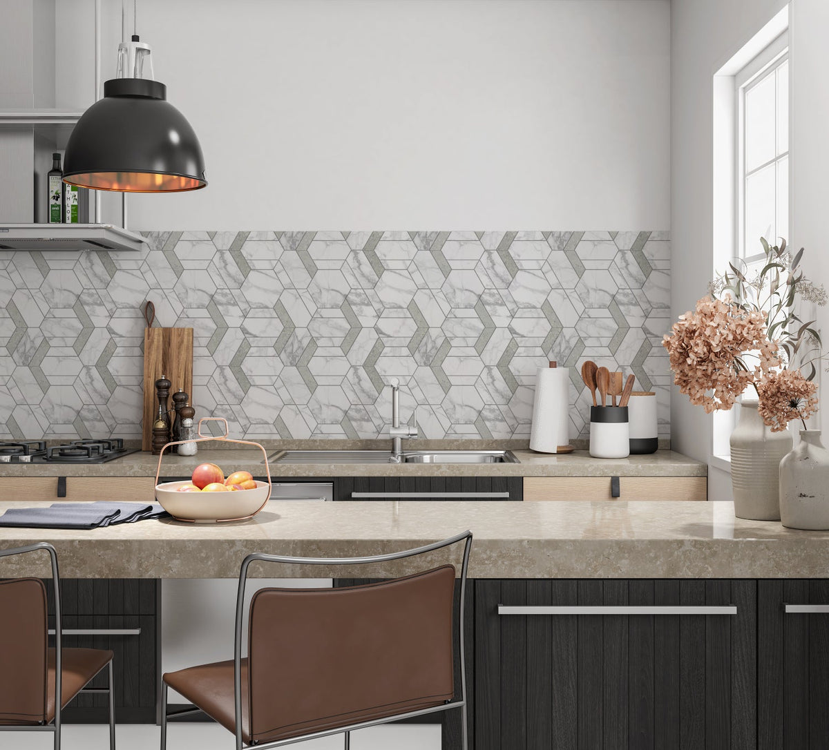 Spritzschutz Küche Fliesenoptik