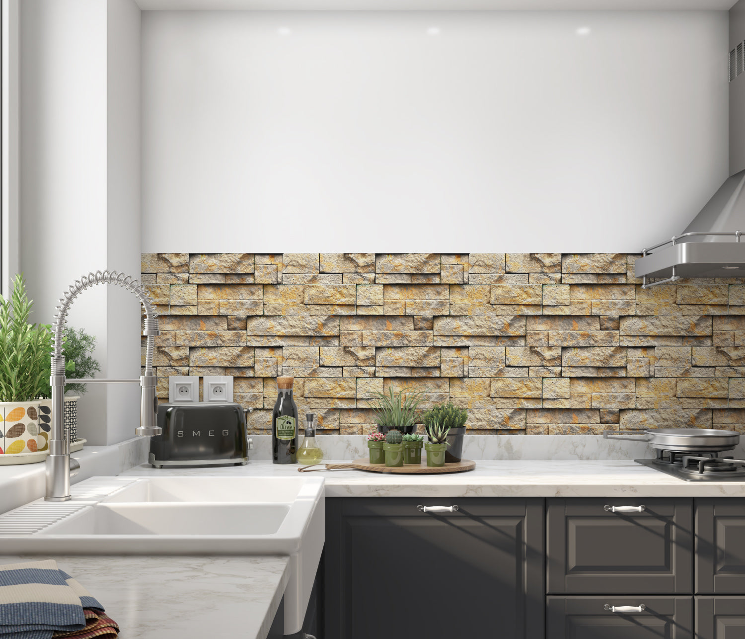 Küchenrückwand Steinoptik