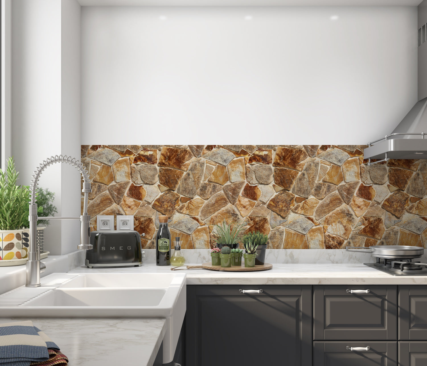 Küchenrückwand Steinoptik