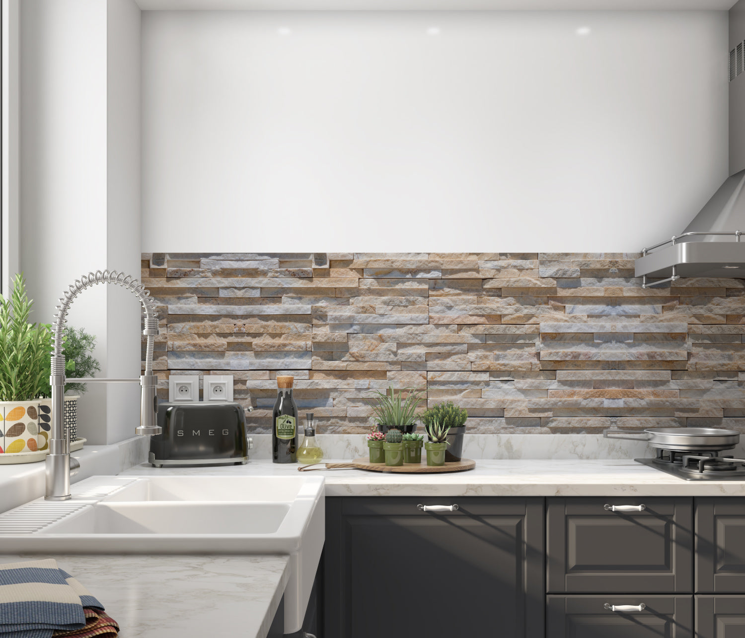 Küchenrückwand Steinoptik