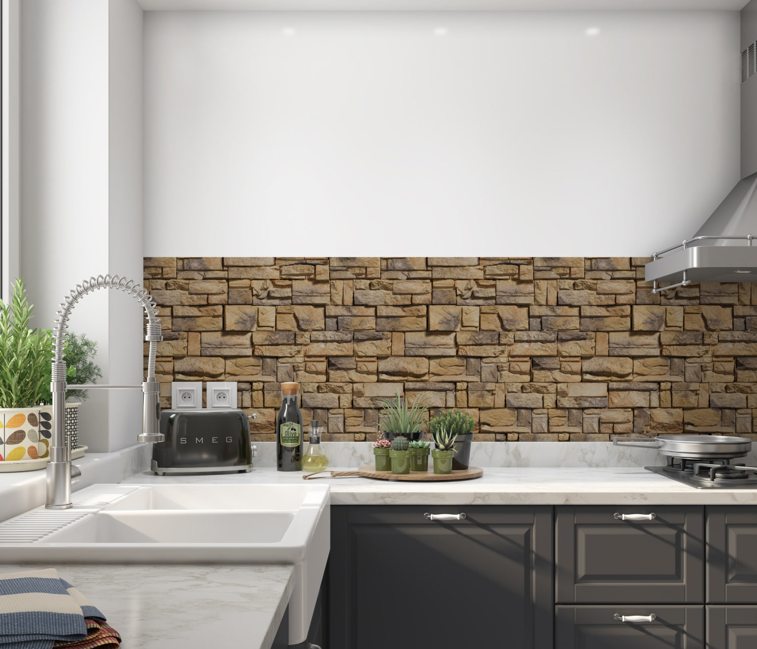 Küchenrückwand Steinoptik