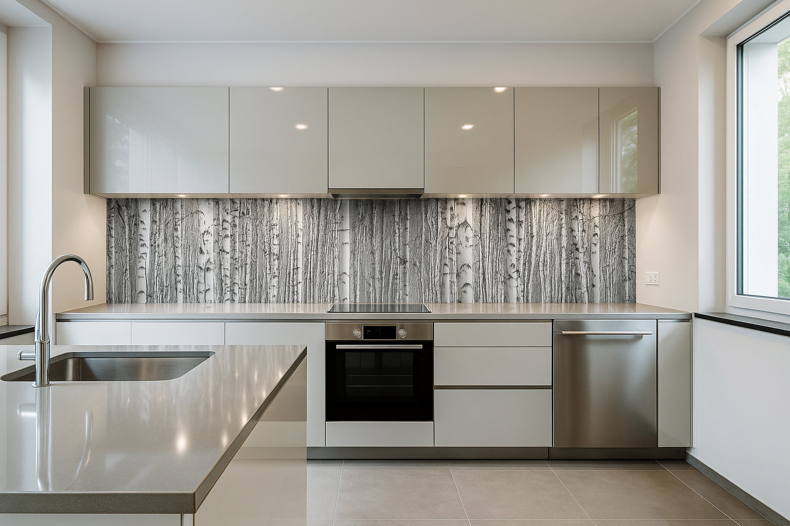 Küchenrückwand Birkenwald