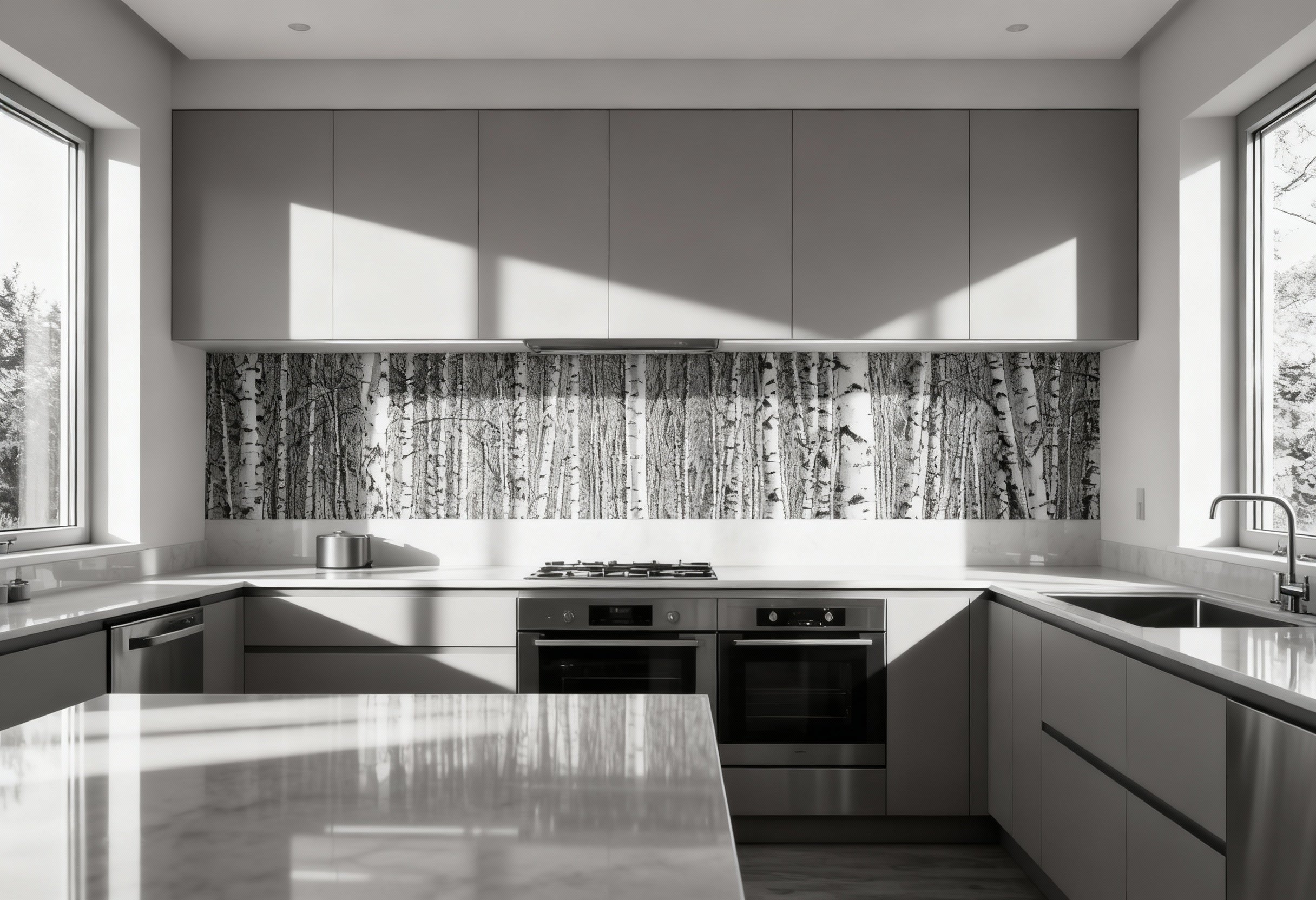 Küchenrückwand Birkenwald