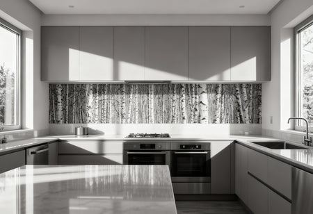 Küchenrückwand Birkenwald