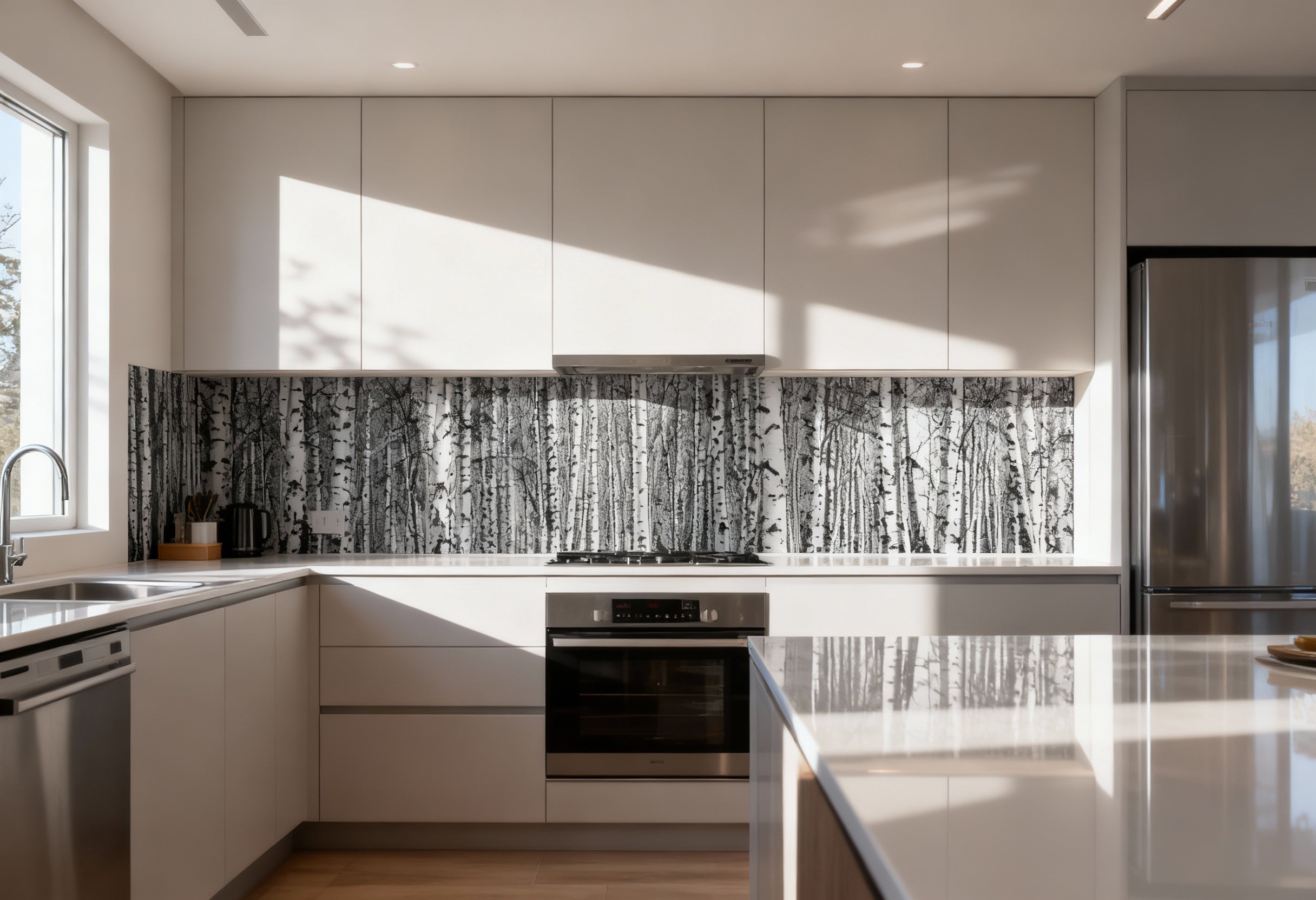 Küchenrückwand Birkenwald