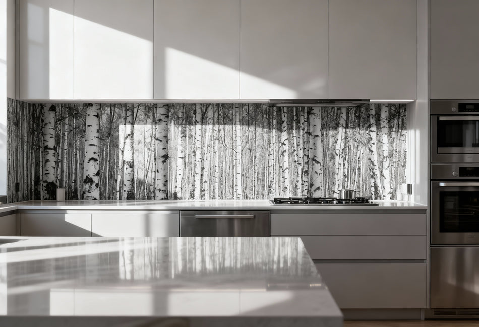 Küchenrückwand Birkenwald