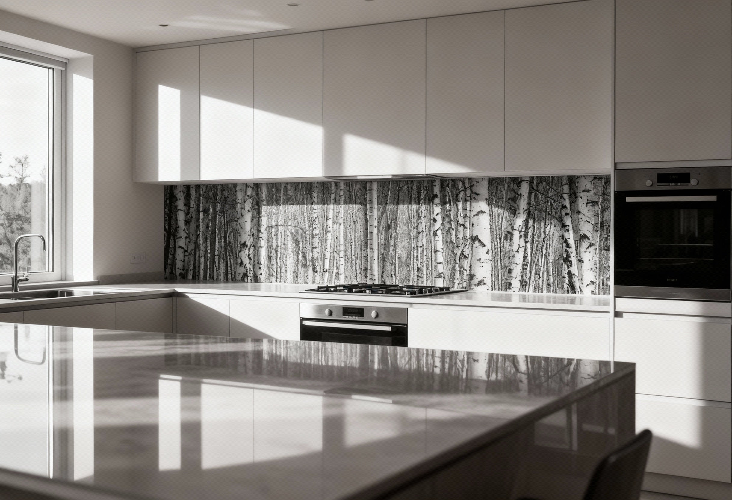 Küchenrückwand Birkenwald