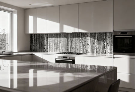 Küchenrückwand Birkenwald