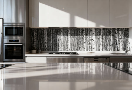 Küchenrückwand Birkenwald
